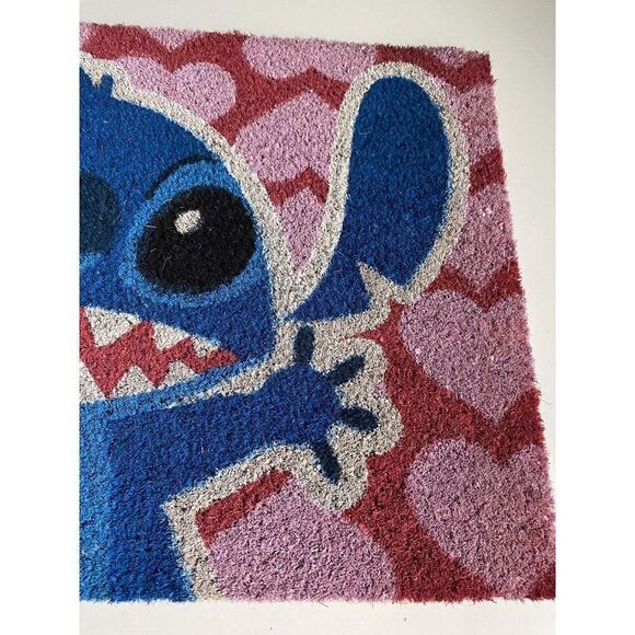 Disney Stitch Hearts Love Valentines Doormat Mat Coir Outdoor 18" x 30" NEW - Picture 6 of 10